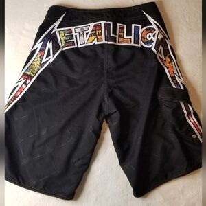 Mens Metallica billabong swim trunks.  Size 33